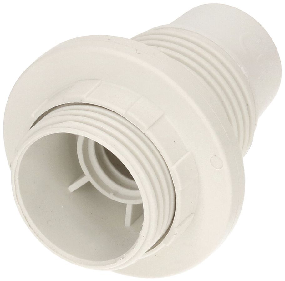 Fassung E14 Kunststoff M10×1 weiss mit Randmantel
