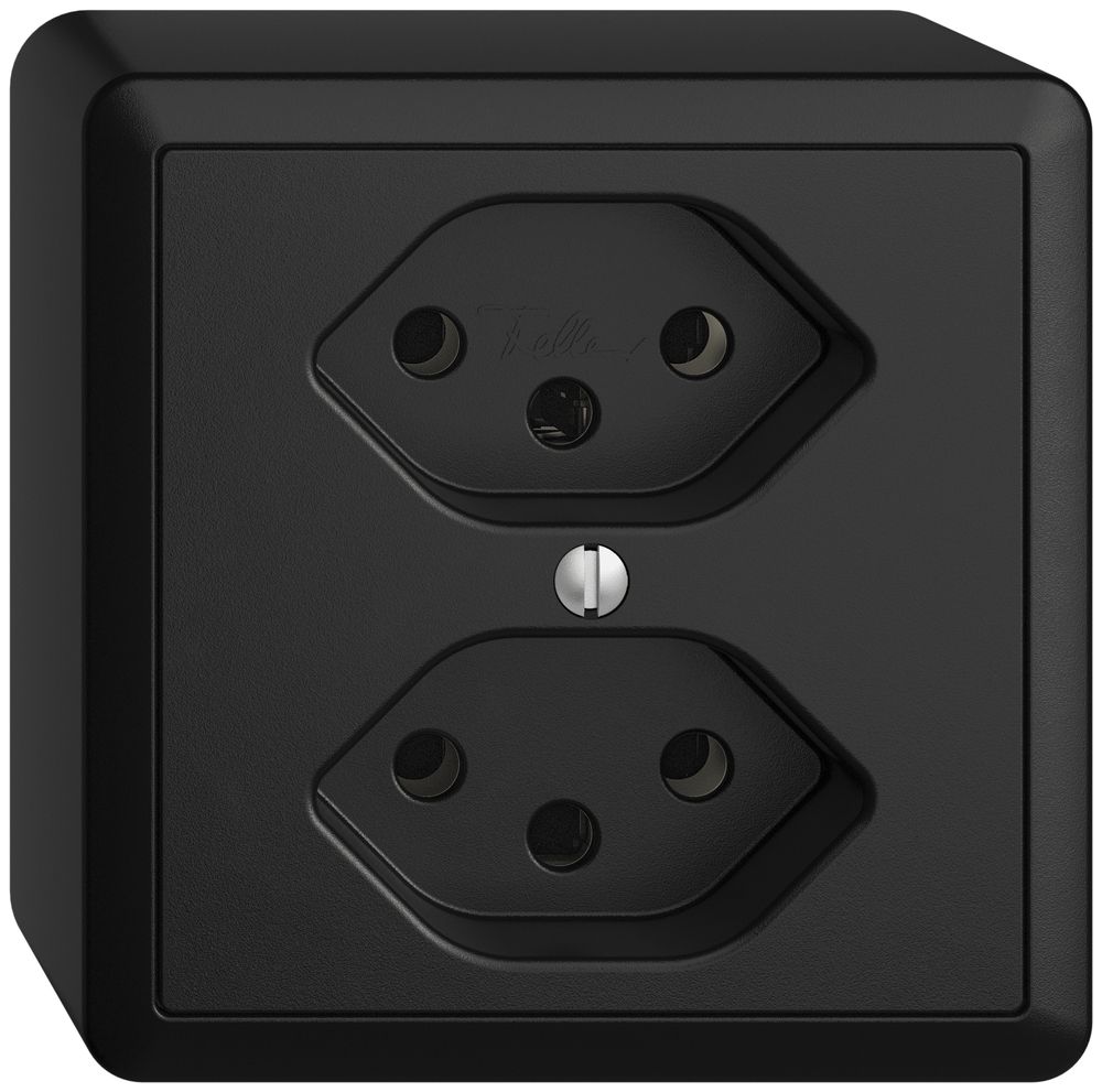 Presa AP EDIZIOdue 2×T13 nero con shutter