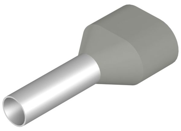 Embout de câble jumelé Weidmüller H isolé 2×4mm² 12mm gris DIN sac multiple
