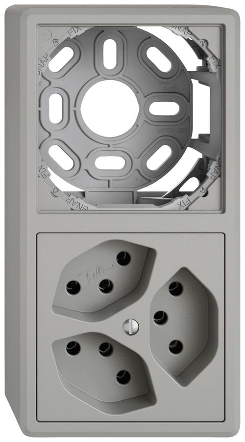 AP-Kombination EDIZIO.liv SNAPFIX® 2×1 140×74mm leer+3×T13 hellgrau