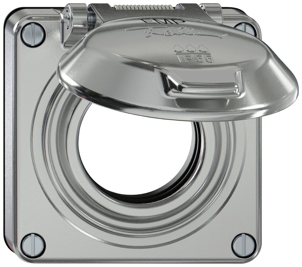 Parte superiore ELEMENT SNAPFIX® c.coperch.p.prese IP55 c.simbolo EMP Ø53mm all