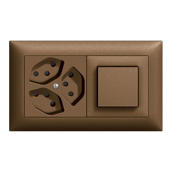 Combinaison ENC EDIZIOdue 3×T13 +3/1P coffee, horizontale