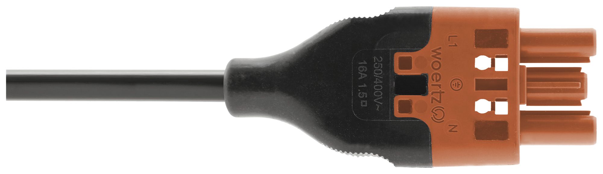Anschlussleitung Woertz 49343/C3 3×2.5mm² 250V 20A 8m or Buchse-frei Cca