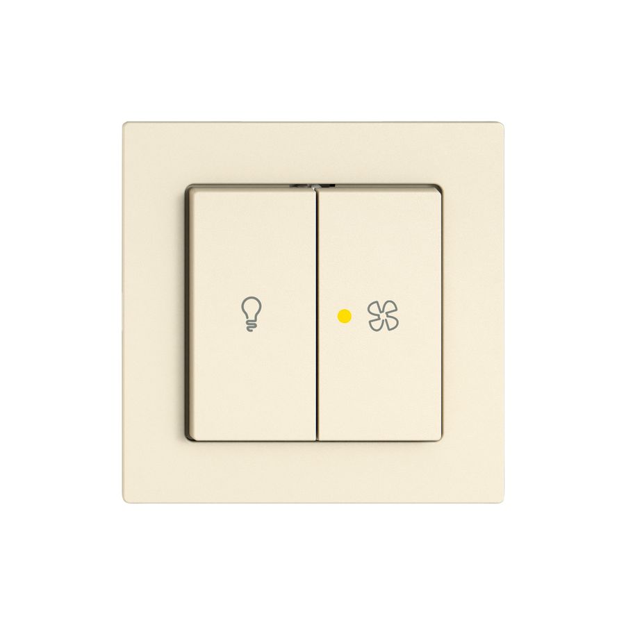 Interruttore a pulsante lum.EDIZIO.liv SNAPFIX® luce&venti 3/3/1L KS gi cr