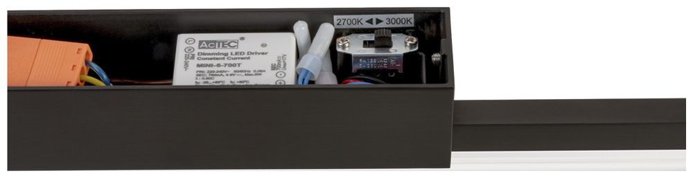 Applique LED SLV QUIMERA 8.2W 320lm 927/930 VAR Ø76×413mm noir