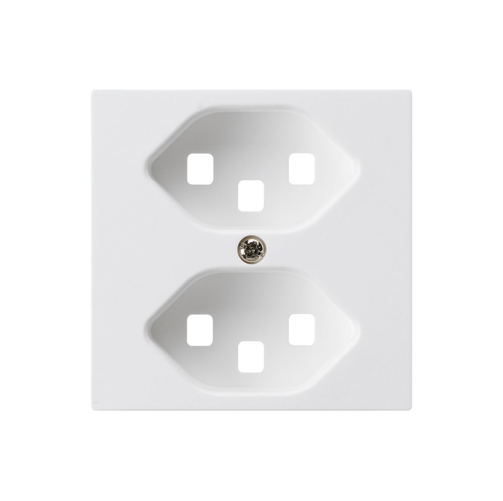 Plaque frontale kallysto 2×T23 60×60mm blanc pour prise 2×T23