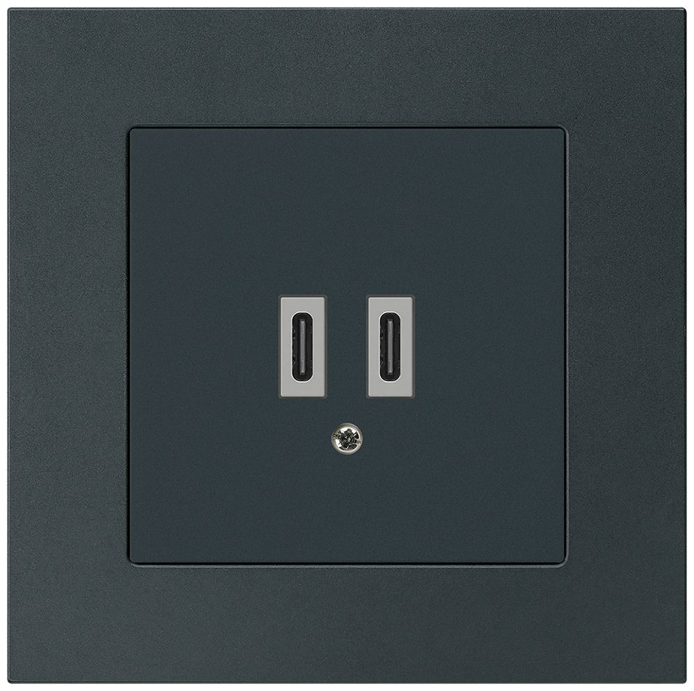 Prise de charge USB ENC Hager kallysto.pro C-C 20W 5V 94×94mm noir