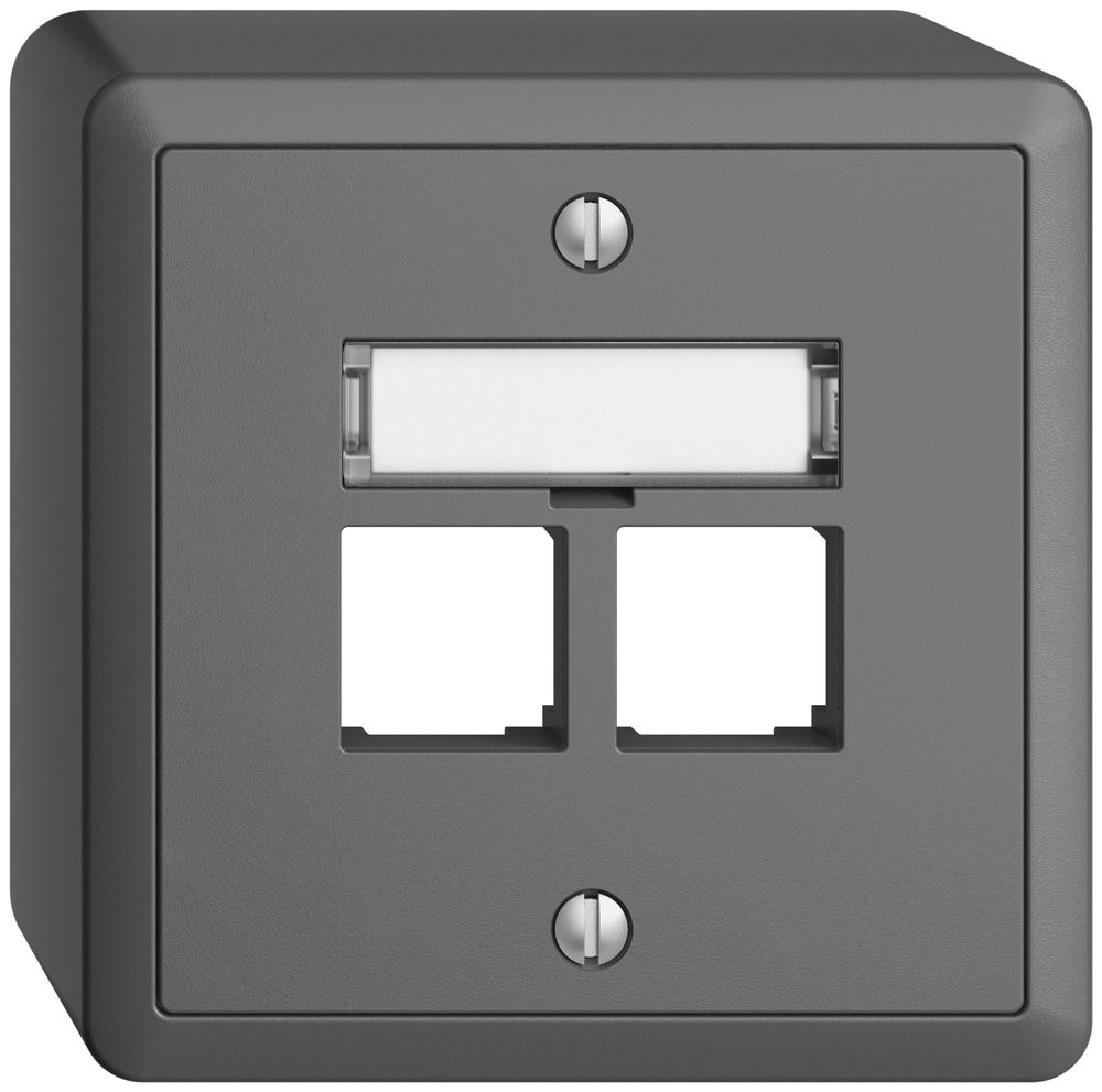 Kit di montaggio AP S-One EDIZIOdue FX per 2×RJ45 diritto, grigio scuro