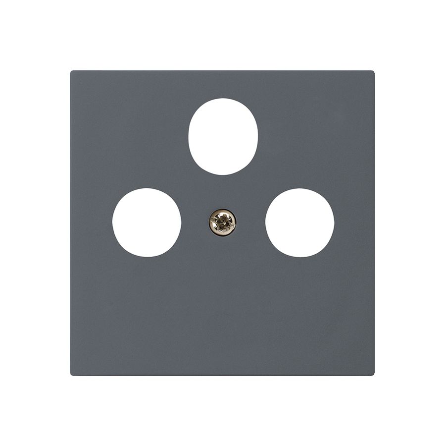 Placca frontale kallysto antracite per R/TV/SAT 60×60mm