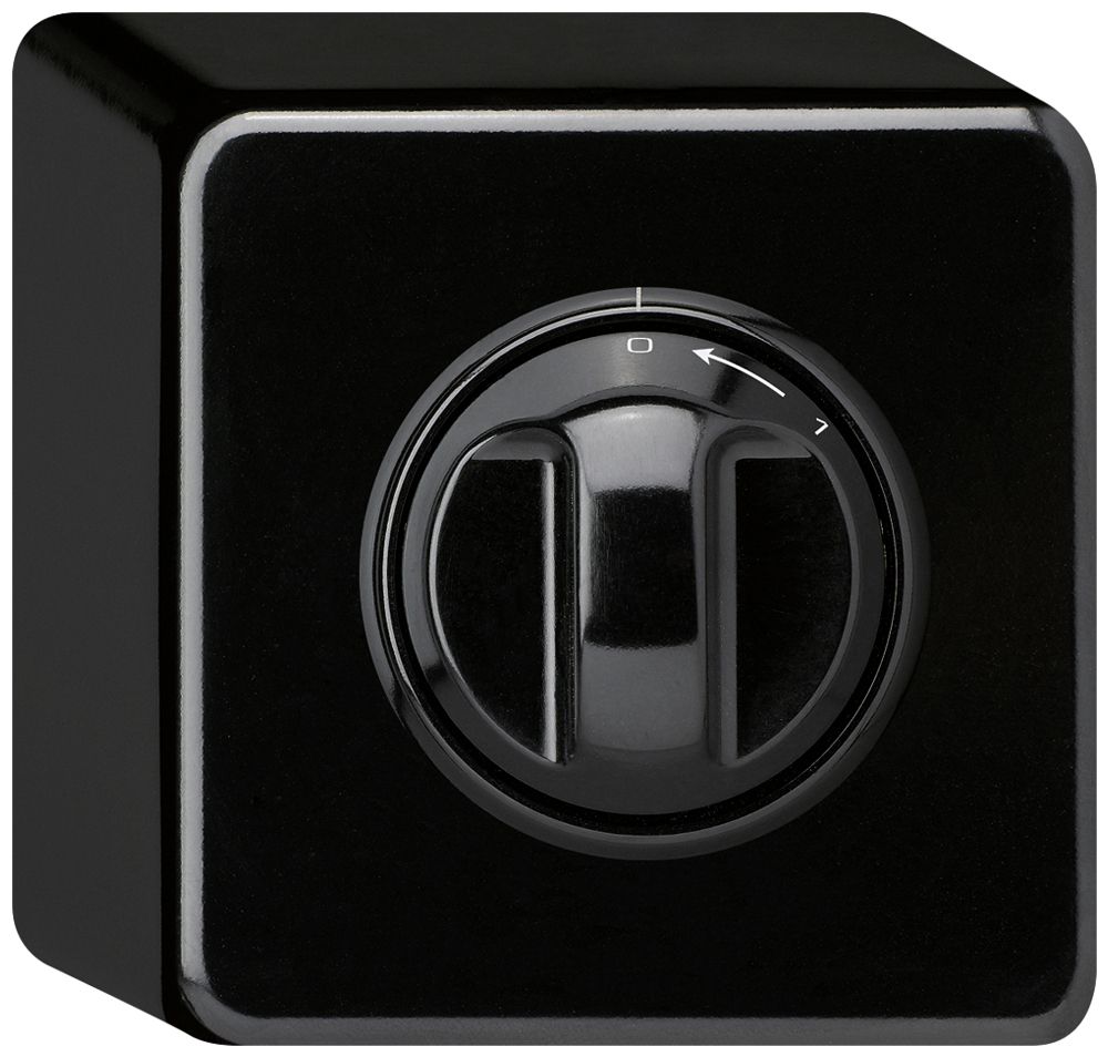 AP-Schwenktaster 0<-1/2L schwarz basico mit Drehgriff