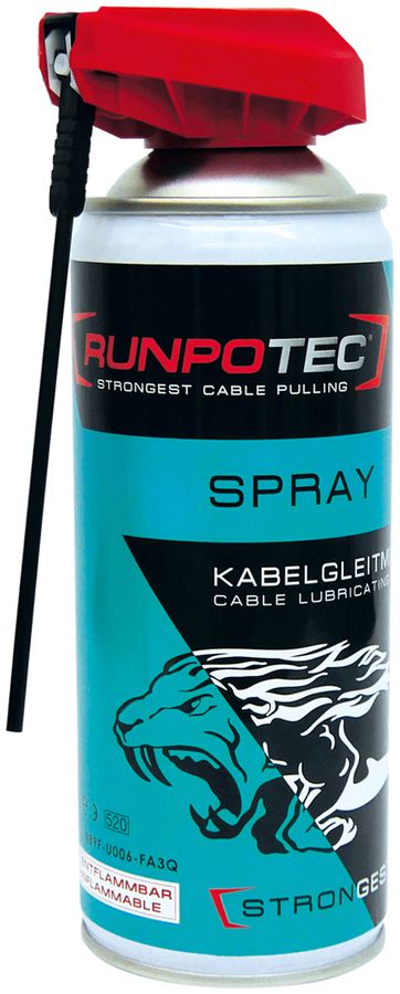 Gleitmittel RUNPOTEC Spray, 400 ml, für Kabel- und Drahteinzug