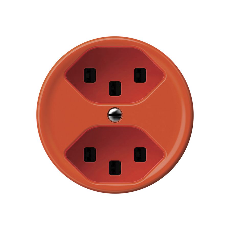 Steckdose origin 2×Typ 23 16A 230V 60×60mm orange