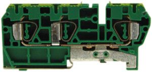 Borne de terre joignable Woertz 1.5…4mm² ressort 3×1 rail DIN 35mm vert/jaune