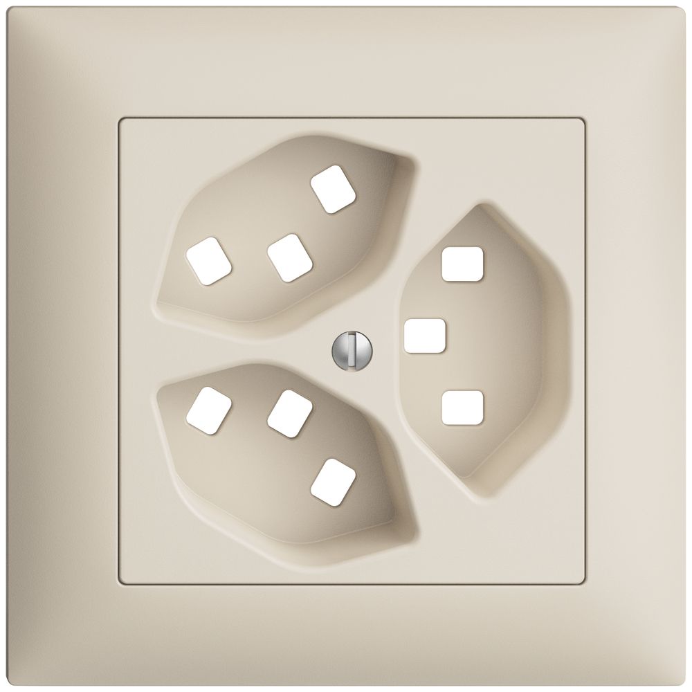 UP-Frontset EDIZIOdue crema 88×88mm 3×T23