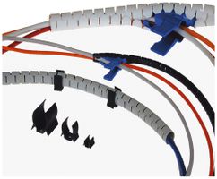 Spiralband Quick-Tube 20mm hellgrau 30m in Box mit 1 Werkzeug