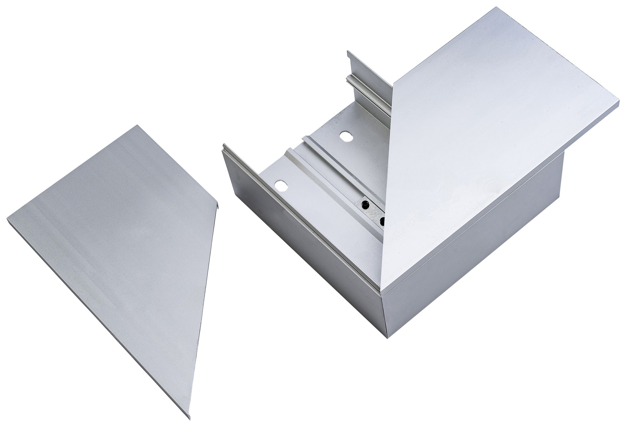 Angolo piatto 90° ELBRO per canale 110×60mm alluminio argento anodizzato