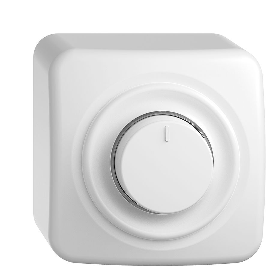 AP-Drehdimmer STANDARDdue 40…600W beleuchtet, Phasenanschnitt weiss