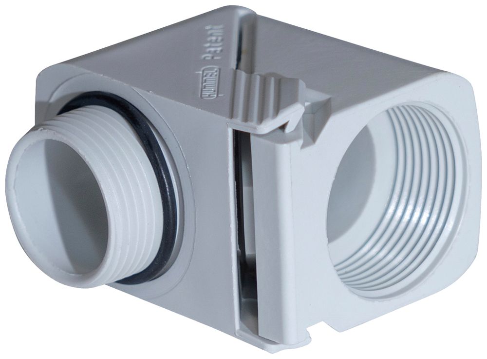 Klapp-Winkel 90° Plica KLAPP-WI, PG25 PA IP68 lichtgrau