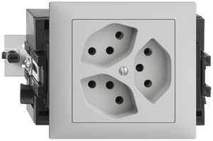 Presa INS EDIZIOdue 3×T13 grigio chiaro 3×S 49…69mm