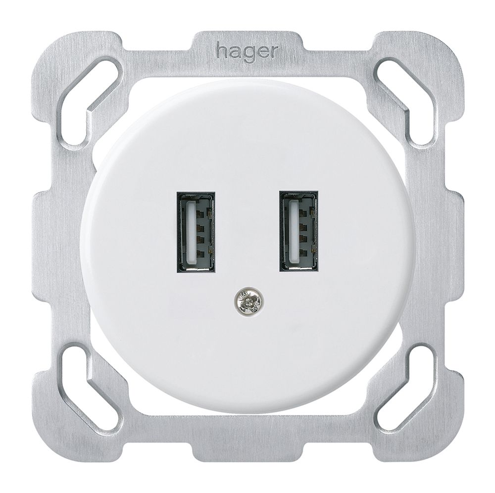 Prise USB ENC basico B 2400mA blanc