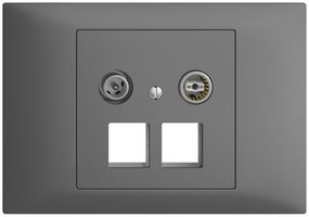 Presa multimedia 11dB INS Edue BKE presa terminale/passaggio 2×RJ45 Keystone grs