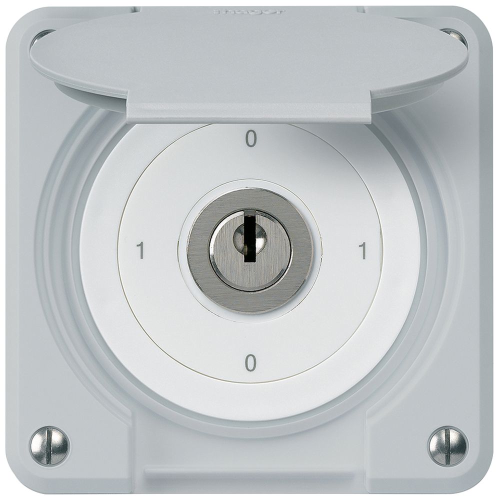 Interrupteur à clé ENC robusto IP55 avec clapet S0/2P gris pour combinaison