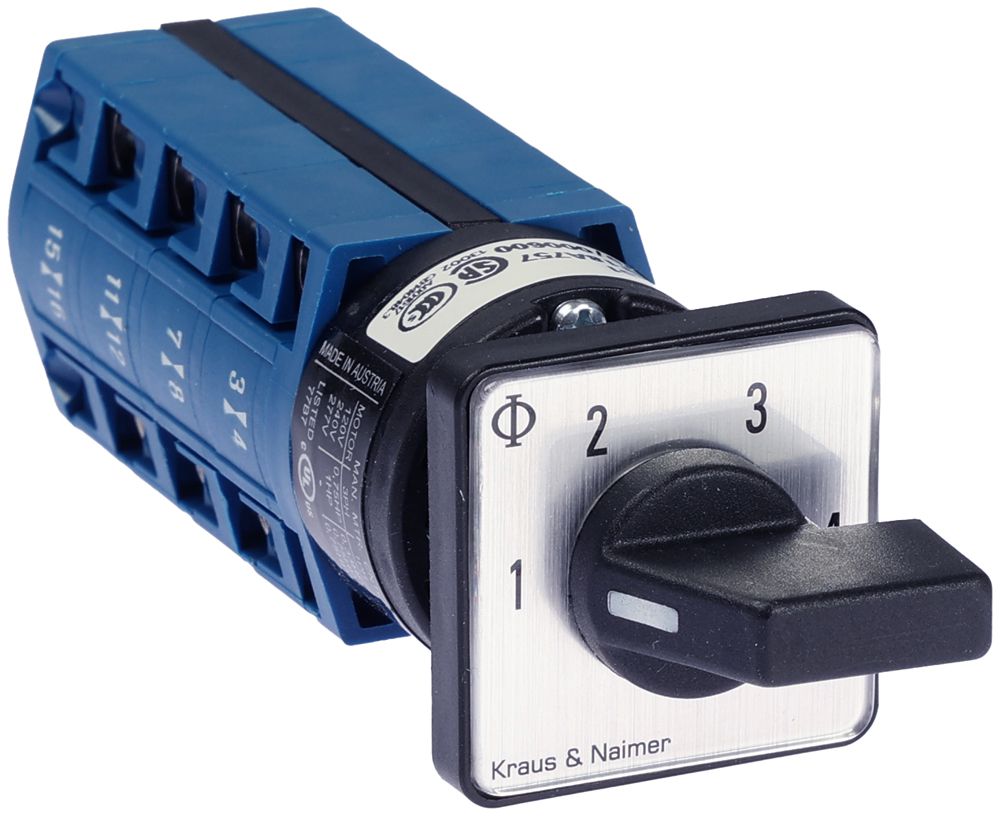 Interrupteur à gradation INC K&N CG4.A251.E, 10A/400V 2L 30×30mm "1-2-3-4"