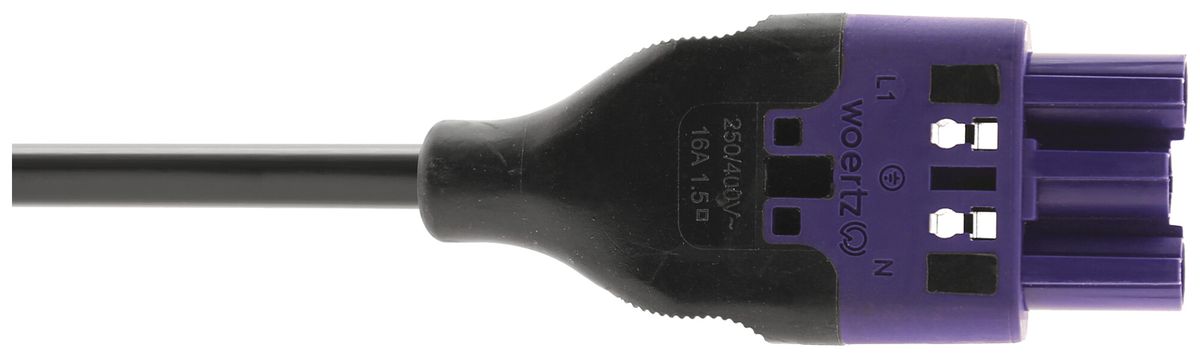 Anschlussleitung Woertz 49343/C1 3×2.5mm² 250V 20A 8m vi Stecker-frei Cca