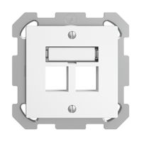 UP-Montageset EDIZIOdue FM, Geradeauslass, für 2×Keystone, weiss