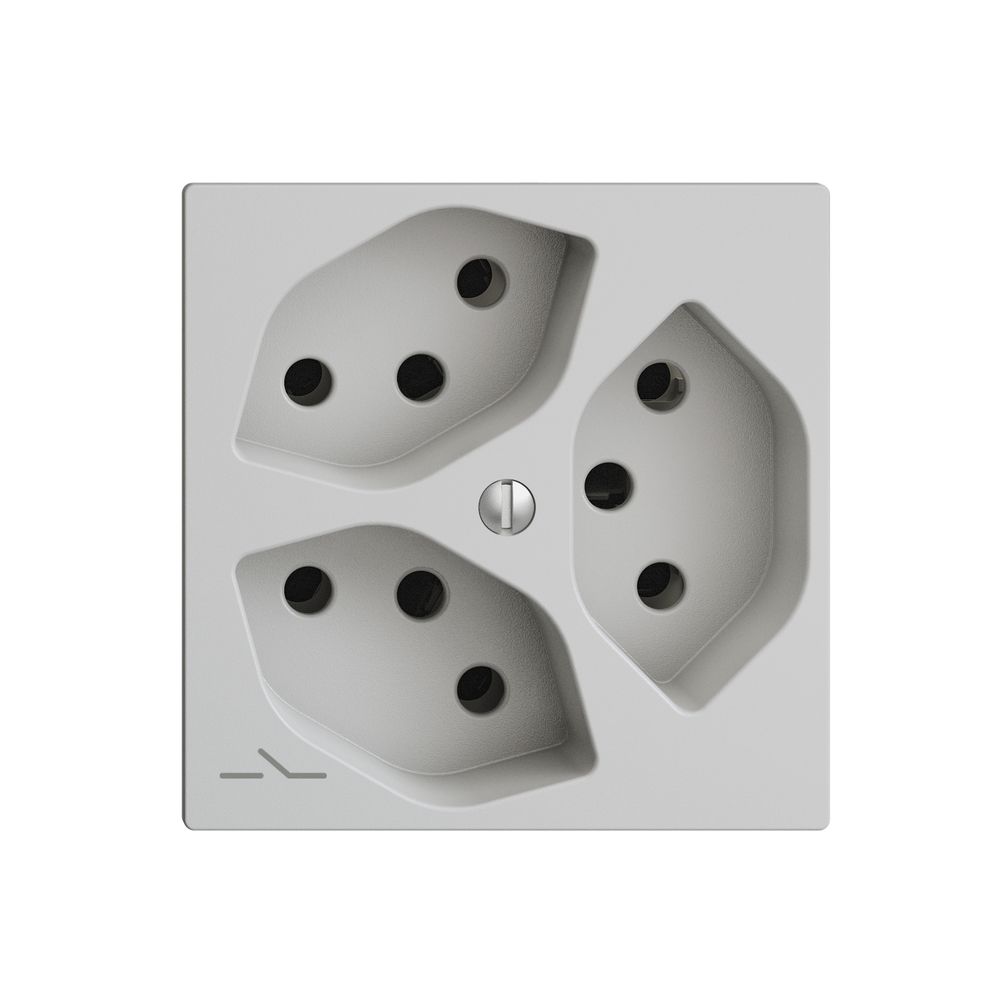 UP-Steckdose EDIZIOdue 3×T13 1×S hellgrau