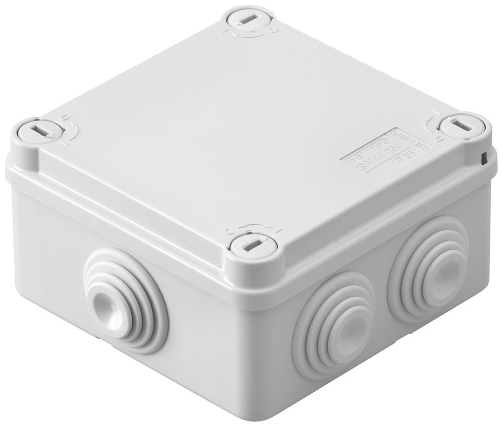 Boîte de dérivation AP GEWISS 120×120×58 couvercle à ferm.rap.IP55 TFC960°C gris