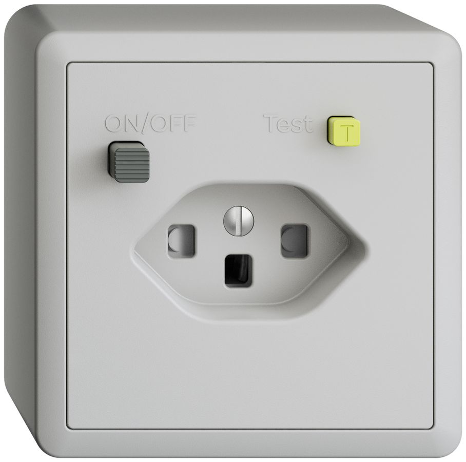AP-Steckdose EDIZIOdue T23 FI 30mA shutter, hellgrau
