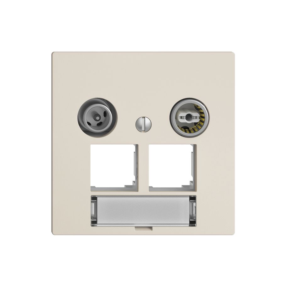 Prise multimédia EDIZIOdue F EASYNET 11dB, p.2×RJ45 S-One, crema