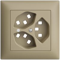 Kit frontal ENC EDIZIOdue sand 88×88mm 3×T23, lentille,