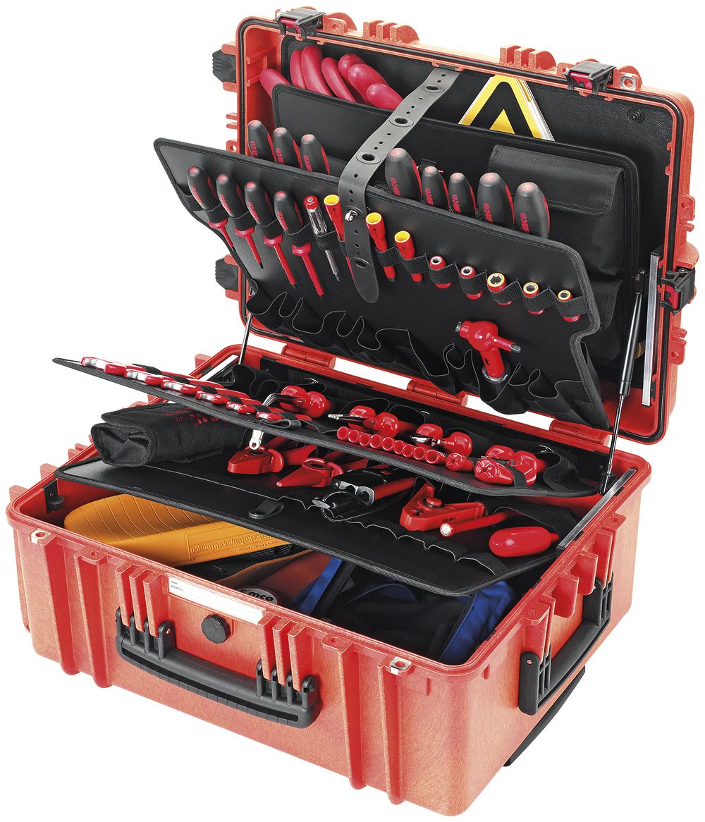 Valise d'outils CIMCO Gigant, VDE/E-Mobility 40 pièces 630×490×300mm rouge