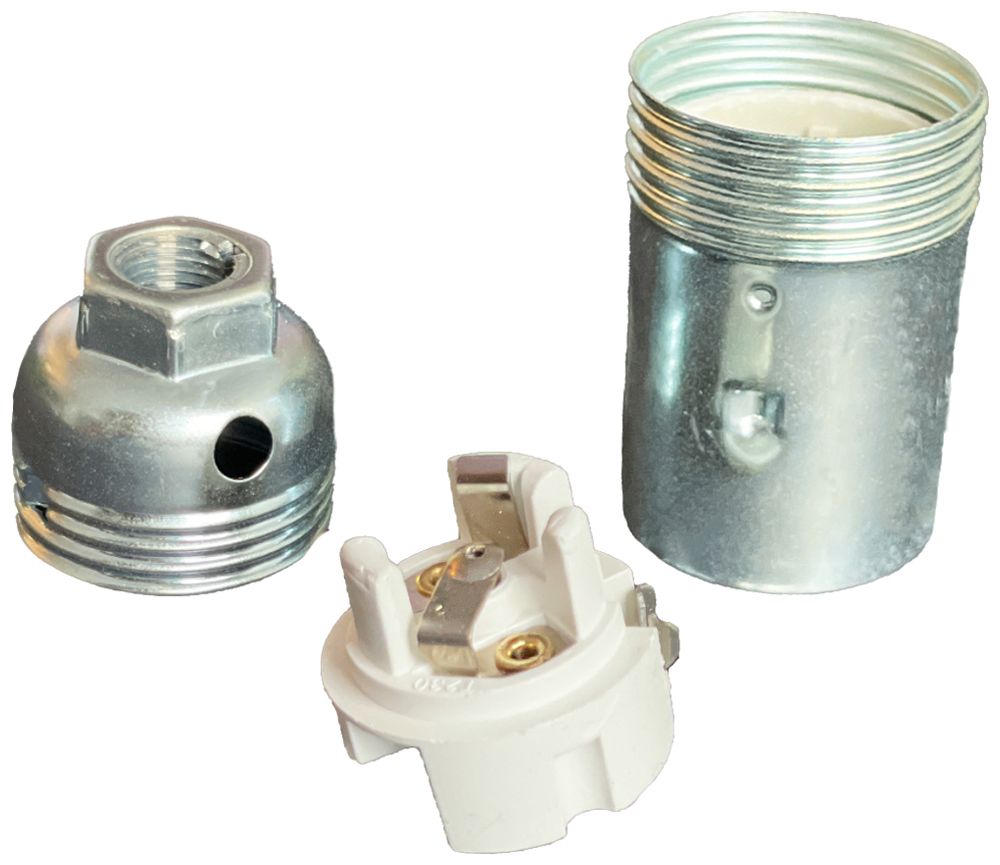 Douille Elektrogros douille à visser E14 zingué blanc