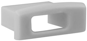 Endkappe DOTLUX, aus PVC, für Profil/Abdeckung 6C, grau, mit Kabeldurchführung