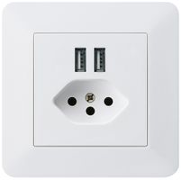 Prise ENC 2×USB & T13 kallysto.trend 2400mA blanc