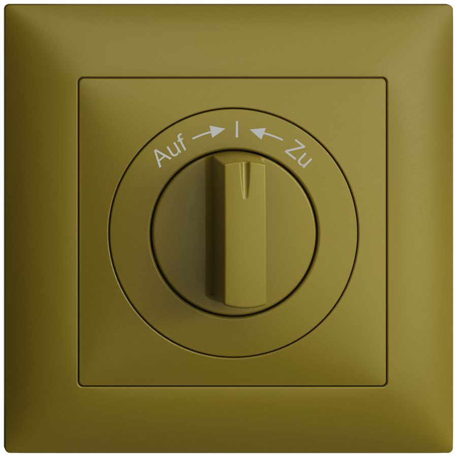 Frontset EDIZIOdue Auf->I<-Zu olive 88×88mm für Schwenktaster