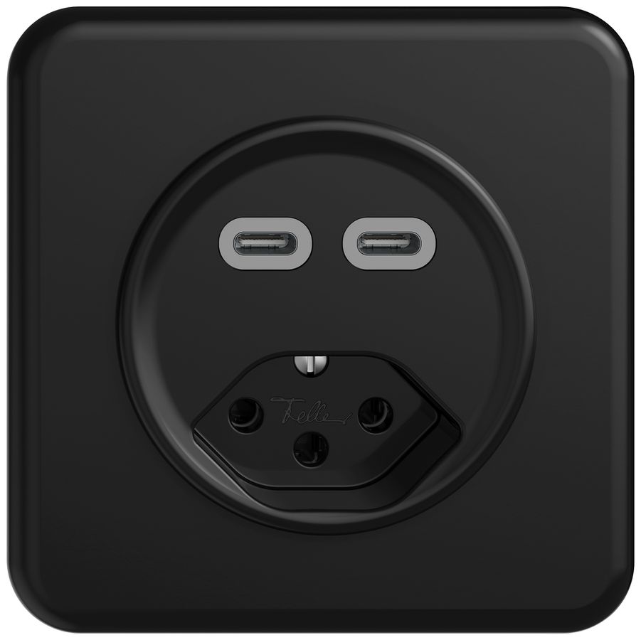 UP-USB-Ladesteckdose STANDARDdue SNAPFIX® USB C+C/T13 3A 230V AC sz