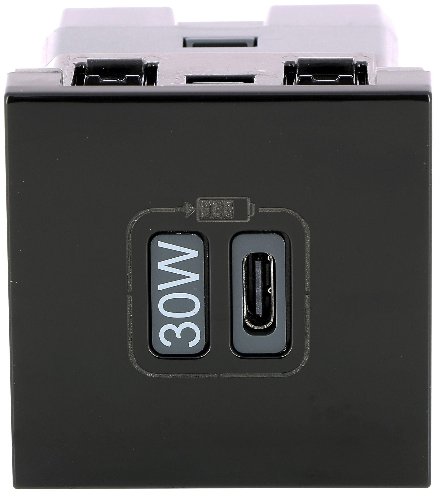 Prise de charge USB MOS 1×type-C 3A 30W 2 modules noir mat