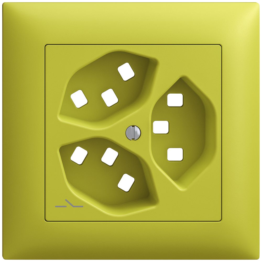 Kit montaggio INC Feller EDIZIOdue, per presa 3×T23 1×separato, lemon