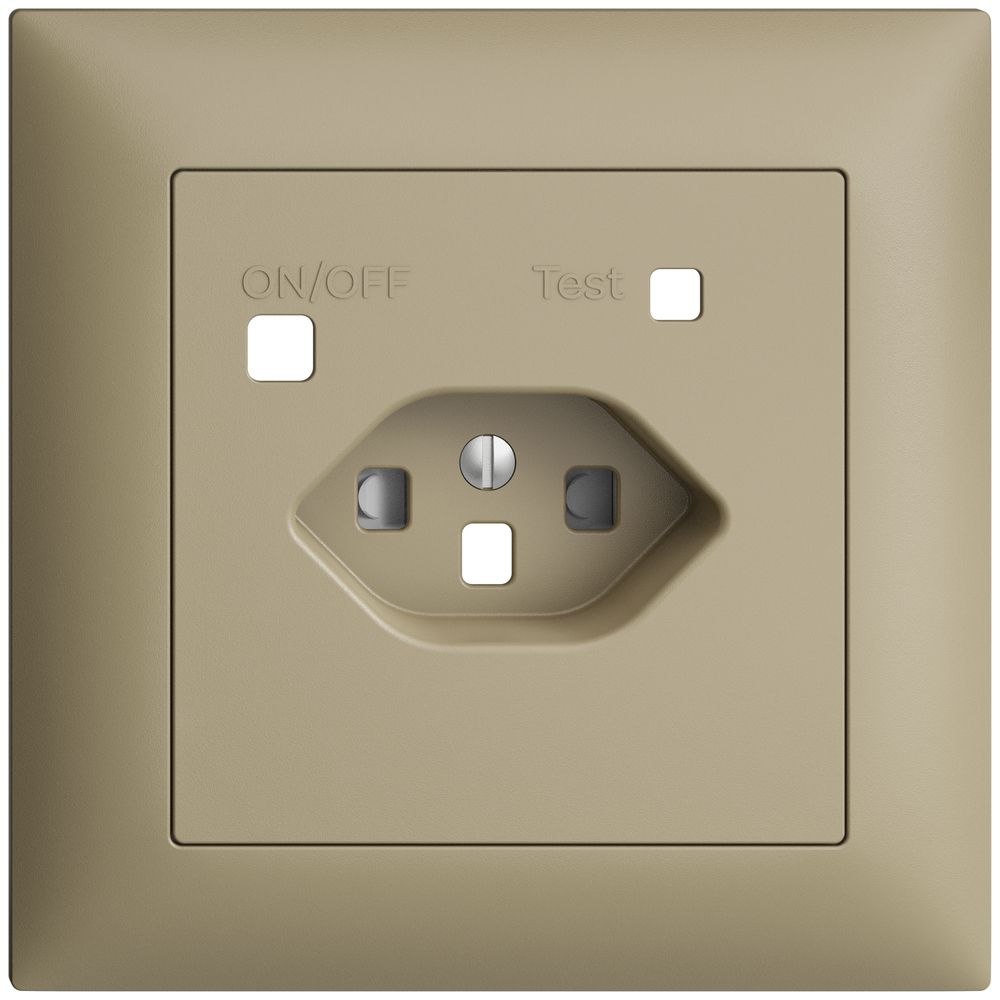 Frontset EDIZIOdue zu FI-Steckdose FMI, T23, shutter, sand