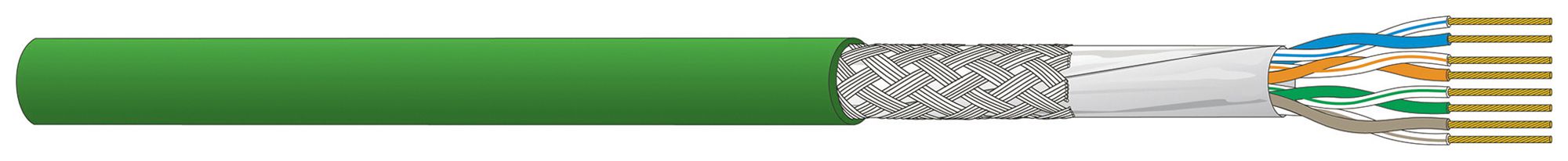 Câble informatique Dätwyler CU 5431 4P SF/UTP cat.5e AWG26/19 PUR Eca vert