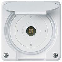 UP-Steckschlüsselschalter robusto IP55 mit Klappdeckel S0/1P weiss Kombi 4-kant