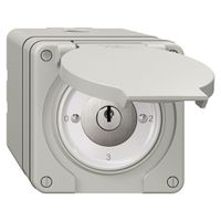 NAP-Drehschalter NEVO, 5/1L, mit Schloss&2 Schlüsseln, KS, 0-1-2-3, lichtgrau