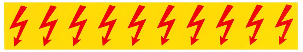 Warnschild Kunststoff 15×25mm Pfeil selbstklebend gelb/rot