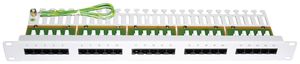Patchpanel 19" 1HE Voice Kat3 25×RJ45 4p ungeschirmt, hellgrau