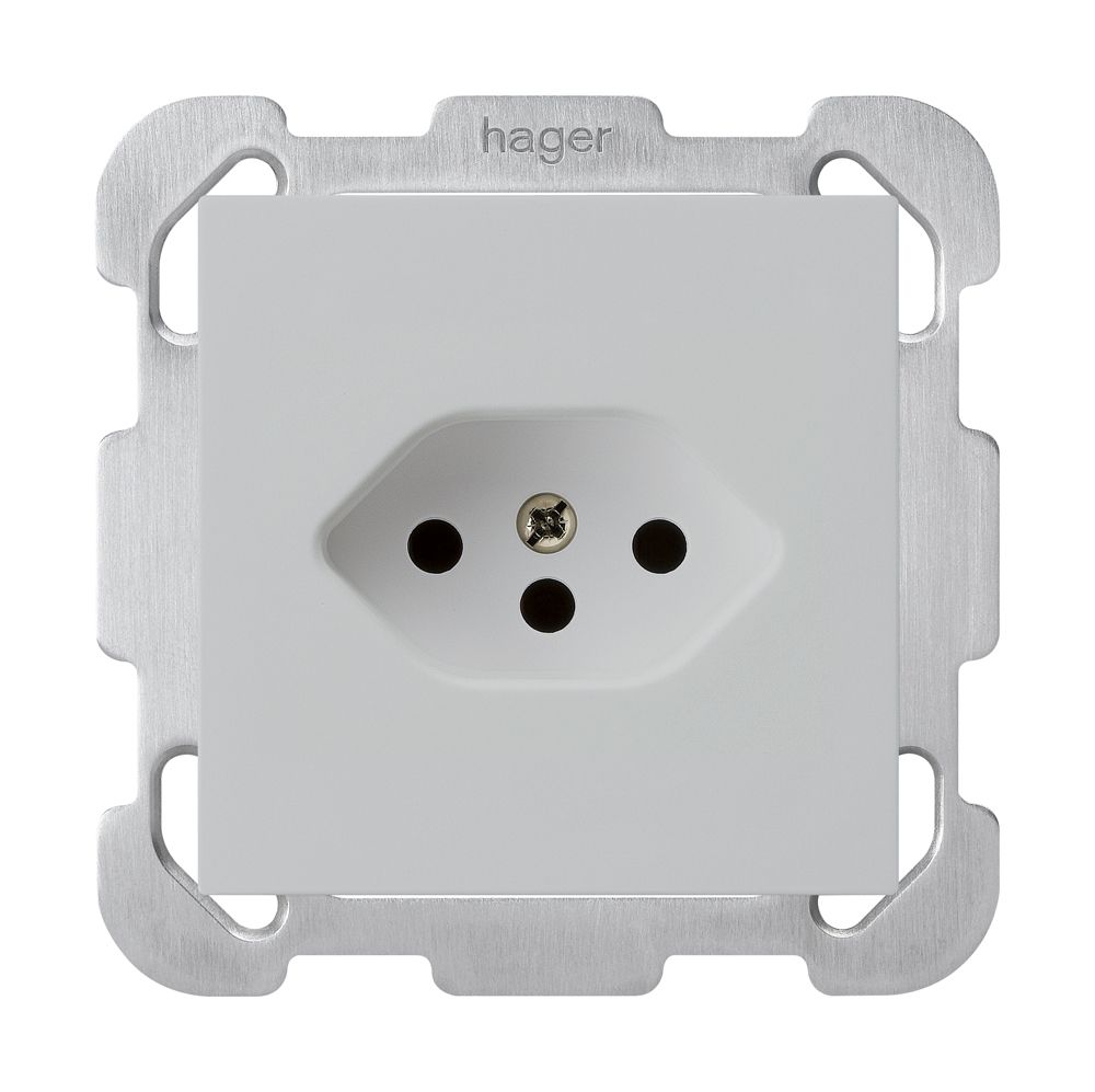 UP-Steckdose kallysto T13 hellgrau mit Befestigungsplatte