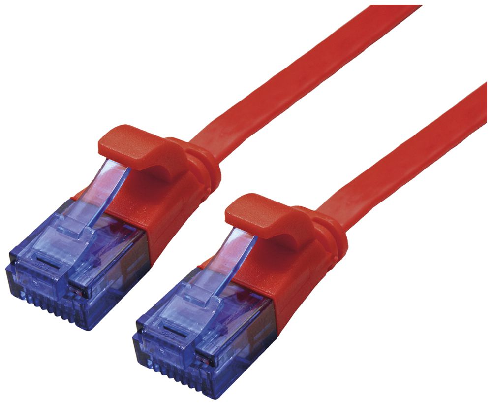 Câble patch RJ45 VALUE cat.6A U/UTP AWG32 PVC plat rouge 5m
